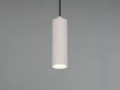 Kleine LED Pendelleuchte einflammig aus Metall Hellgrau Ø 5,5cm