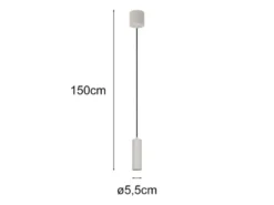 Kleine LED Pendelleuchte einflammig aus Metall Hellgrau Ø 5,5cm