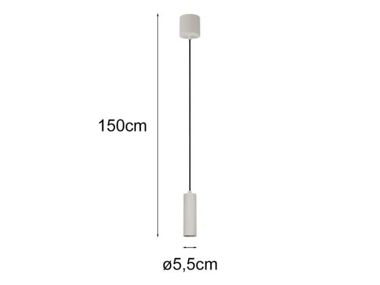 Kleine LED Pendelleuchte einflammig aus Metall Hellgrau Ø 5,5cm