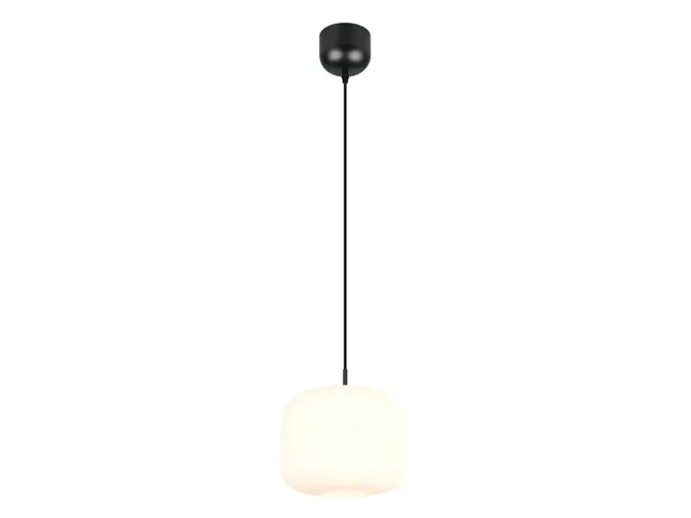 Kleine LED Pendelleuchte einflammig mit Glas Lampenschirm Weiß Ø 25cm
