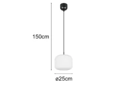 Kleine LED Pendelleuchte einflammig mit Glas Lampenschirm Weiß Ø 25cm