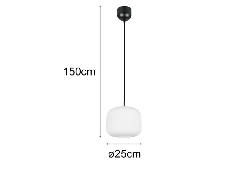Kleine LED Pendelleuchte einflammig mit Glas Lampenschirm Weiß Ø 25cm