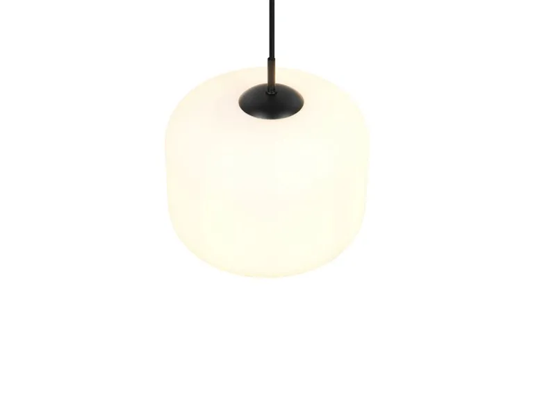 Kleine LED Pendelleuchte einflammig mit Glas Lampenschirm Weiß Ø 25cm