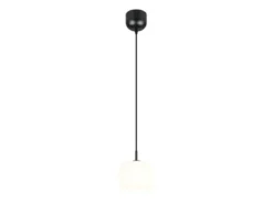 Kleine LED Pendelleuchte einflammig mit Glas Lampenschirm Weiß Ø 15cm