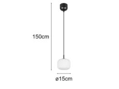 Kleine LED Pendelleuchte einflammig mit Glas Lampenschirm Weiß Ø 15cm