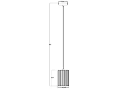 Kleine LED Pendelleuchte einflammig mit Rauchglas Kristall Ø 13,5cm