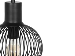 Kleine LED Pendelleuchte mit Gitter Lampenschirm Schwarz, Ø 23cm