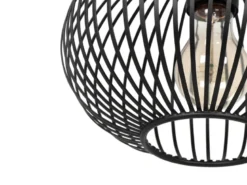 Kleine LED Pendelleuchte mit Gitter Lampenschirm Schwarz, Ø 23cm