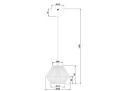 Kleine LED Pendelleuchte mit Lampenschirm aus geflochtenem Papiergarn, Ø 20cm