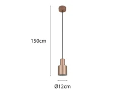 Kleine LED Pendelleuchte mit Metall Lampenschirm Coffee, Ø 12cm