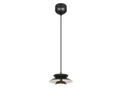 Kleine LED Pendelleuchte skandinavisch mit Metall Lampenschirm Schwarz Ø 25cm