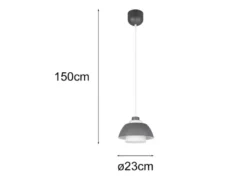 Kleine LED Pendelleuchte skandinavisch mit Metall- & Glasschirm Ø 23cm