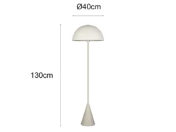 Kleine LED Stehleuchte in Pilzform aus Metall Hellgrau, Höhe 130cm