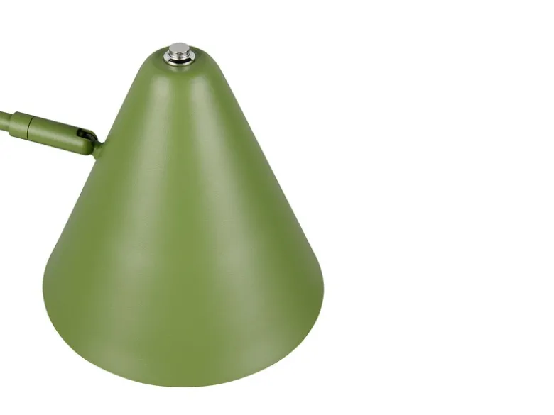 Kleine LED Stehleuchte mit Schwenkarm aus Metall Grün, Höhe 126,5cm