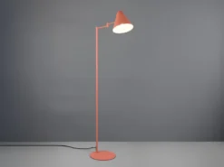 Kleine LED Stehleuchte mit Schwenkarm aus Metall Apricot, Höhe 126,5cm