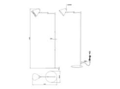 Kleine LED Stehleuchte mit Schwenkarm aus Metall Anthrazit, Höhe 126,5cm
