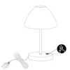 Kleine LED Tischlampe QUEEN dimmbar, Messing mit Glasschirm Weiß, Höhe 24cm