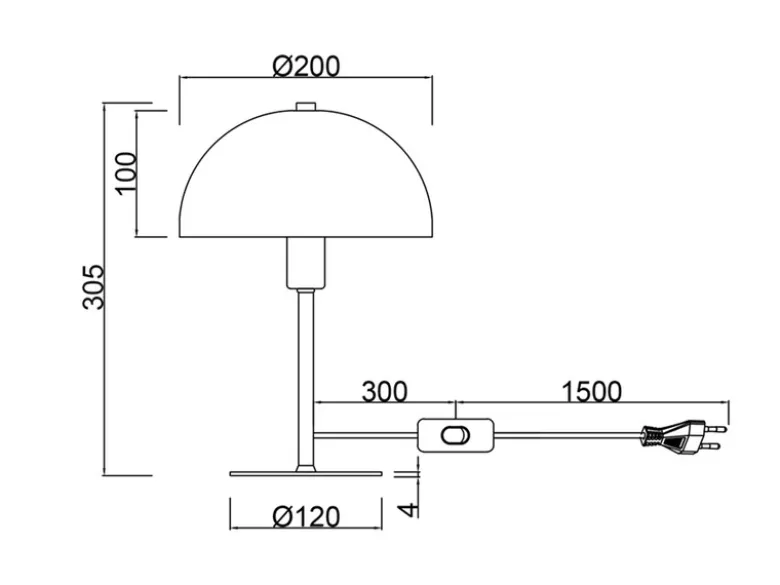 Kleine LED Tischleuchte aus Metall Weiß in Pilzform, Höhe 30cm