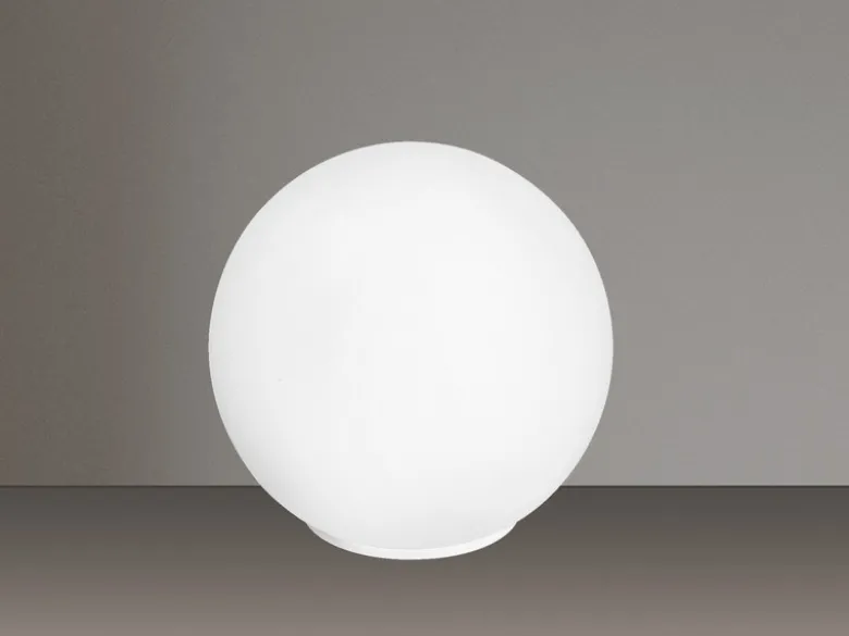Kleine LED Tischleuchte Glaskugel Lampenschirm Opalweiß, Ø 15cm