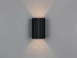 Kleine LED Wandleuchte mit Up and Down Lichteffekt, Metall Schwarz, Höhe 12cm