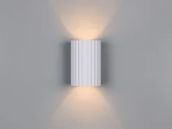 Kleine LED Wandleuchte mit Up and Down Lichteffekt, Metall Weiß, Höhe 12cm
