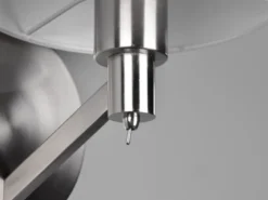 Kleine LED Wandleuchte Silber matt mit Schalter & Stoffschirm Weiß