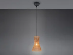 Kleine Pendelleuchte BIJOU 1-flammig mit Lampenschirm aus Papiergarn, Ø 20cm