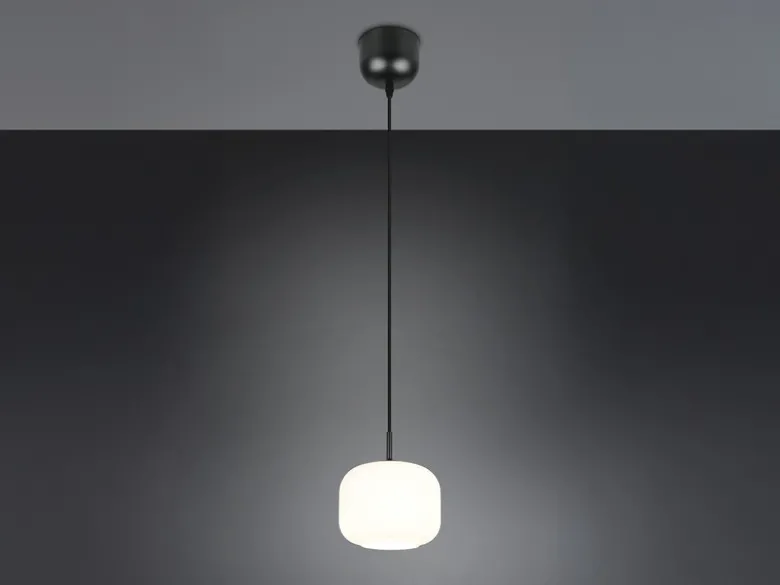 Kleine Pendelleuchte SIGNE einflammig mit Glas Lampenschirm Weiß Ø 15cm