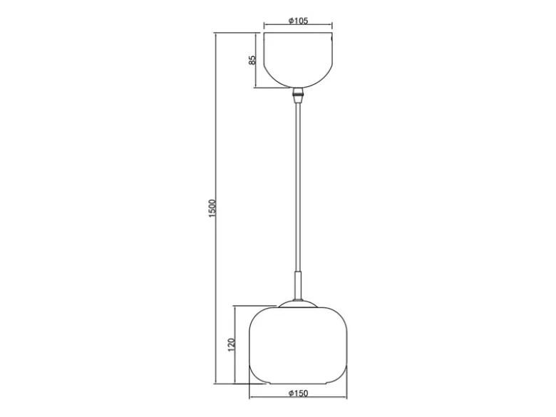 Kleine Pendelleuchte SIGNE einflammig mit Glas Lampenschirm Weiß Ø 15cm