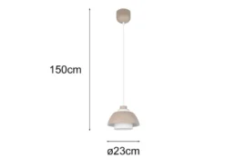 Kleine Pendelleuchte TILOS skandinavisch mit Metall- & Glasschirm Ø 23cm