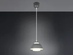 Kleine Pendelleuchte TILOS skandinavisch mit Metall- & Glasschirm Ø 23cm