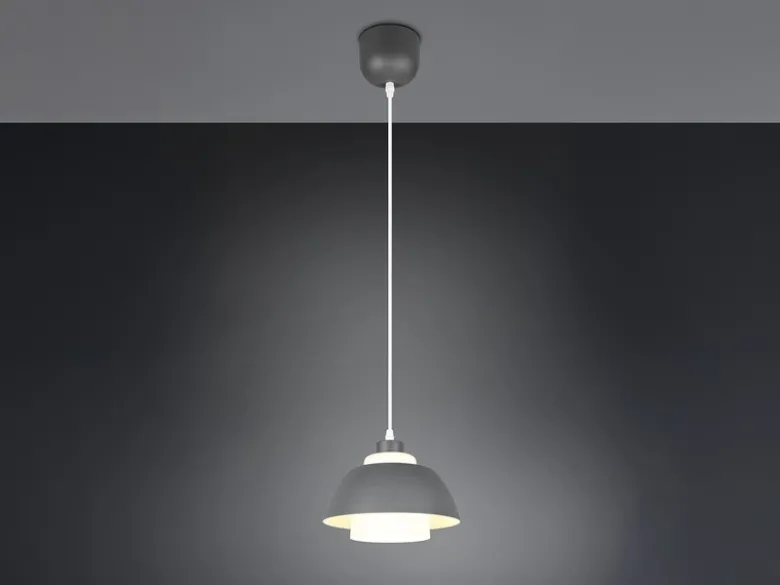 Kleine Pendelleuchte TILOS skandinavisch mit Metall- & Glasschirm Ø 23cm