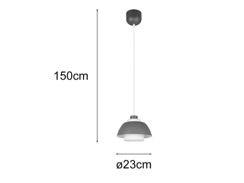 Kleine Pendelleuchte TILOS skandinavisch mit Metall- & Glasschirm Ø 23cm