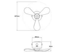 Kleiner Akku Deckenventilator mit Licht und Fernbedienung, USB aufladbar Ø 27cm