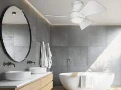 Kleiner Deckenventilator SOLA Weiß, mit Licht - Feuchtraumgeeignet, Ø 86cm