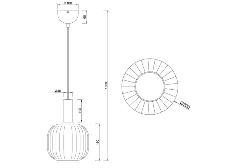 Kleine Retro Pendelleuchte DIVA 1-flammig mit Glasschirm in Weiß, Ø 20cm