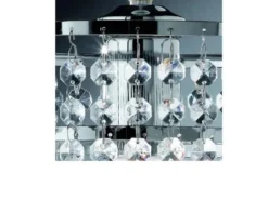 Kleiner LED Kronleuchter Chrom mit Kristall Behang aus Acryl, Ø 25cm