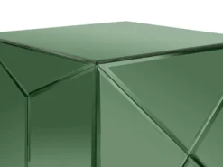 Kleiner Würfel Beistelltisch NIVA mit Spiegelglas Grün, Höhe 40cm