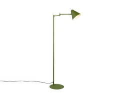 Kleine Stehlampe COSIMA mit Schwenkarm aus Metall Grün, Höhe 126,5cm