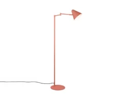 Kleine Stehlampe COSIMA mit Schwenkarm aus Metall Apricot, Höhe 126,5cm