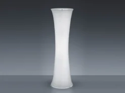 Kleine Stehlampe GRAVIS Lichtsäule rund aus Stoff in Weiß, Höhe 123cm