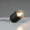 Kleine Tischleuchte NARA oval aus Metall in Schwarz, Höhe 13,5cm