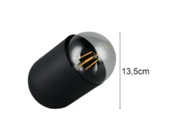 Kleine Tischleuchte NARA oval aus Metall in Schwarz, Höhe 13,5cm