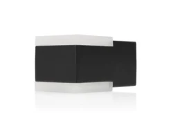 Kleine Up and Down LED Außenwandleuchte aus Aluminium in Schwarz, 7,5x7cm