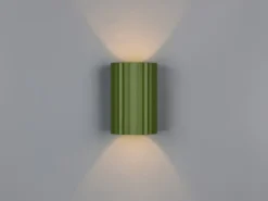 Kleine Wandleuchte IMARIA mit Up and Down Lichteffekt, Metall Grün, Höhe 12cm