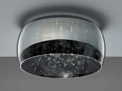 Kristall LED Deckenleuchte Glas Chrom verspiegelt & Rauchglas Optik, Ø 50cm