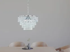 Kronleuchter ORIENT Chrom mit Kristall Behang aus Acryl, Ø 42cm