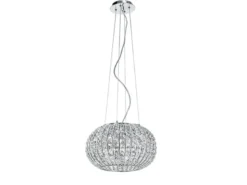 Kugel Pendelleuchte CONCERT Chrom mit Glas Kristallen, Ø 45cm