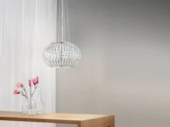 Kugel Pendelleuchte CONCERT Chrom mit Glas Kristallen, Ø 45cm