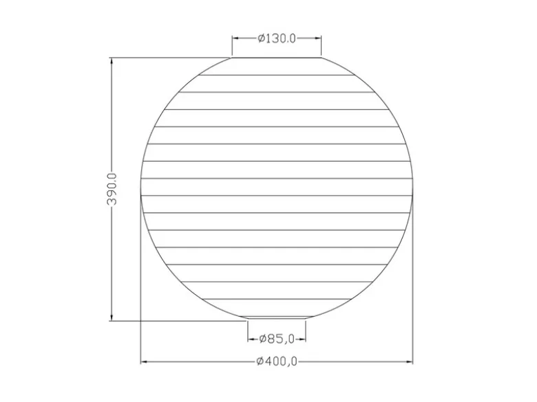 Lampenschirm Japan-Kugel PAPER Ø 40cm, Lampion Papier weiß